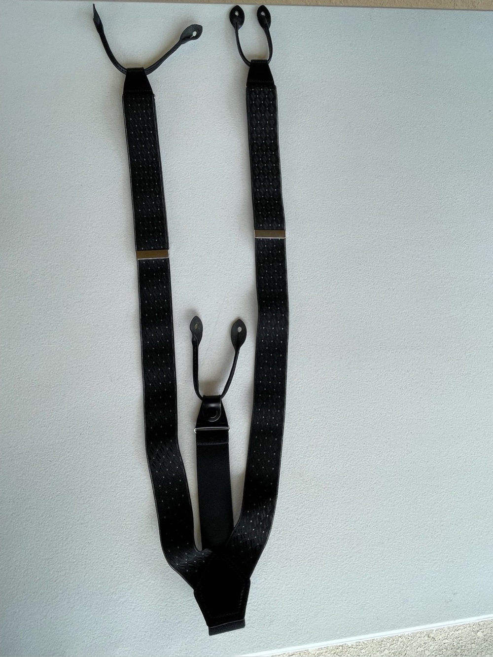 Vintage LEVYA Black Polka Dot Formal Suspenders Mens Adjustable Braces